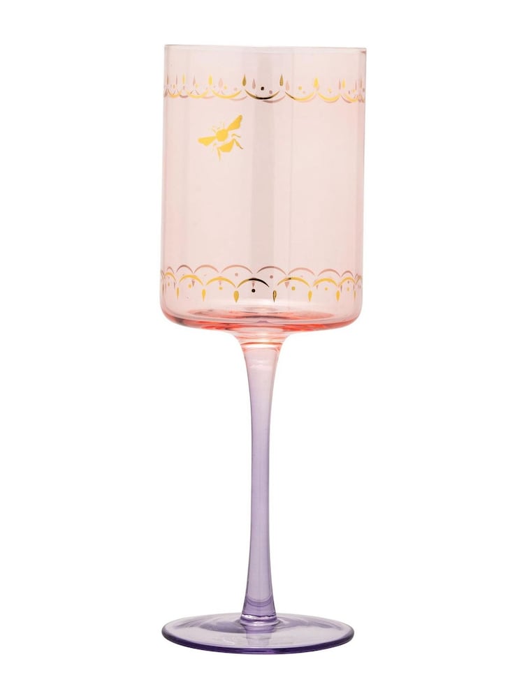 Yvonne Ellen Set of 2 Multi Bee Wine Glasses - Image 7 of 7