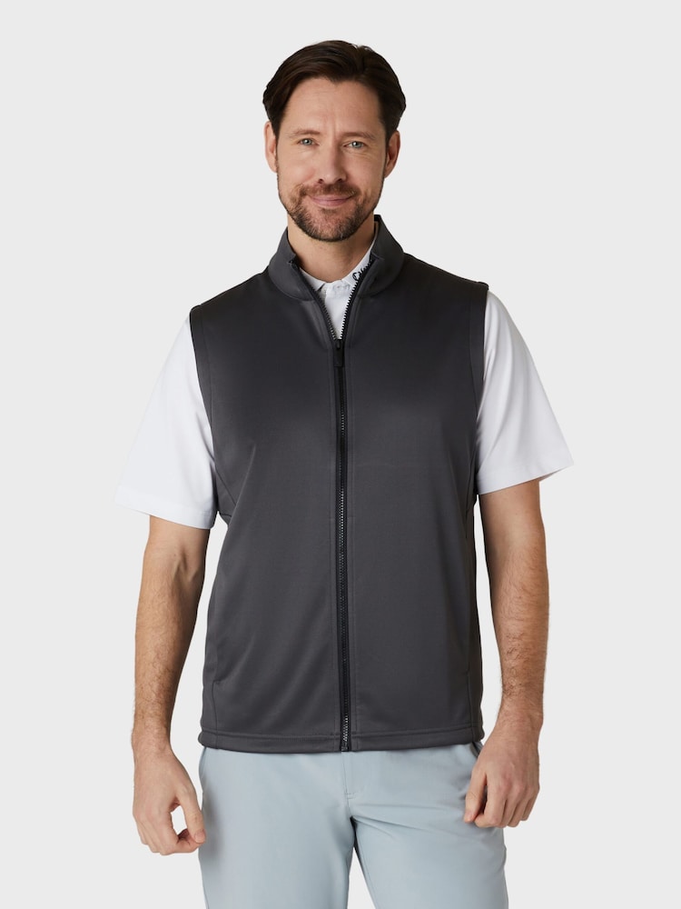 Callaway Apparel Grey Chev High Gauge Full Zip Vest - Image 1 of 6