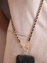 Black/Gold Tone Across Body Phone Strap - Image 5 of 8