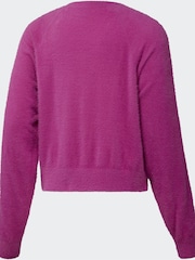 Rosa - adidas Originals Fluffy 3-Stripes Cardigan - Imagen 2 de 2