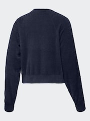 Azul - adidas Originals Fluffy 3-Stripes Cardigan - Imagen 2 de 2