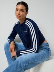 adidas Originals Blue Fluffy 3-Stripes Cardigan - Image 4 of 7
