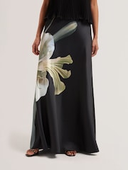 Ted Baker Black Zionna-Satin Printed Maxi Skirt - Image 2 of 5