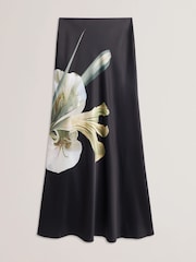 Ted Baker Black Zionna-Satin Printed Maxi Skirt - Image 4 of 5