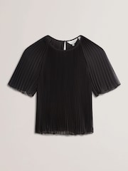 Ted Baker Black Agara-Pleated Short Sleeve Blouse - Image 4 of 5