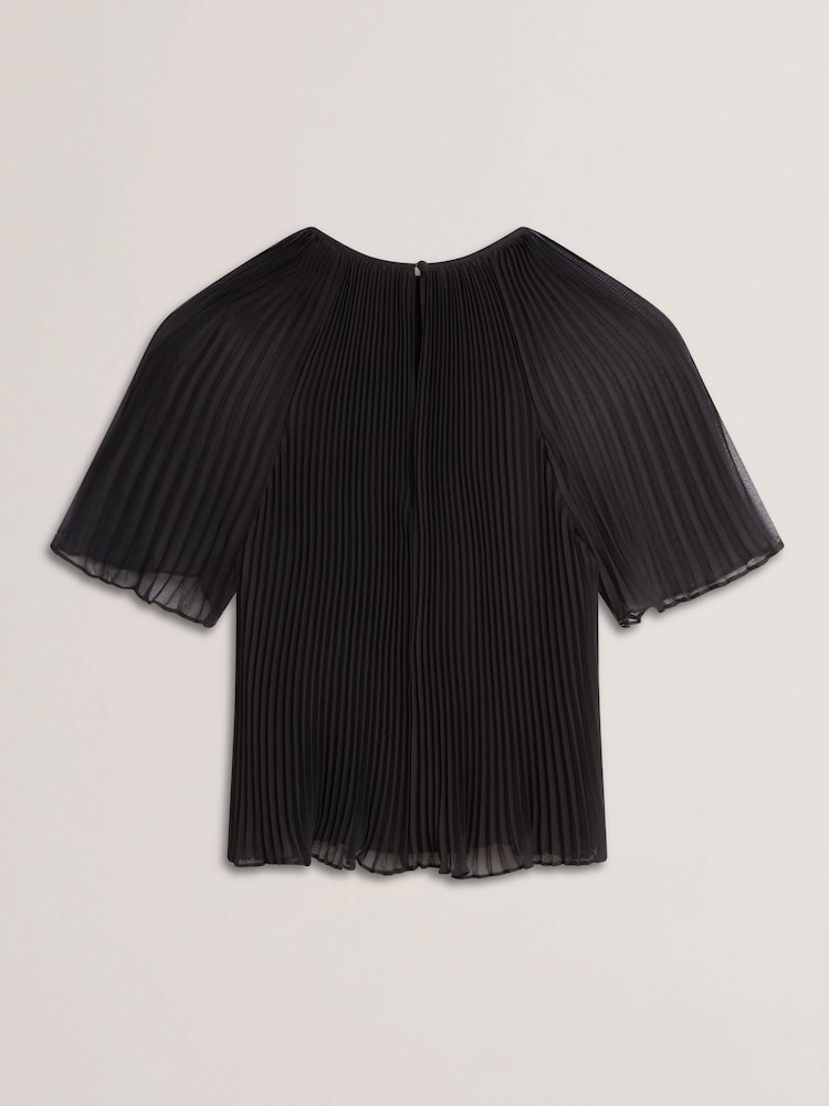 Ted Baker Black Agara-Pleated Short Sleeve Blouse - Image 5 of 5