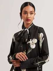 Ted Baker Zakiier-Printed Scarf Detail Long Sleeve Blouse - صورة 3 من 8