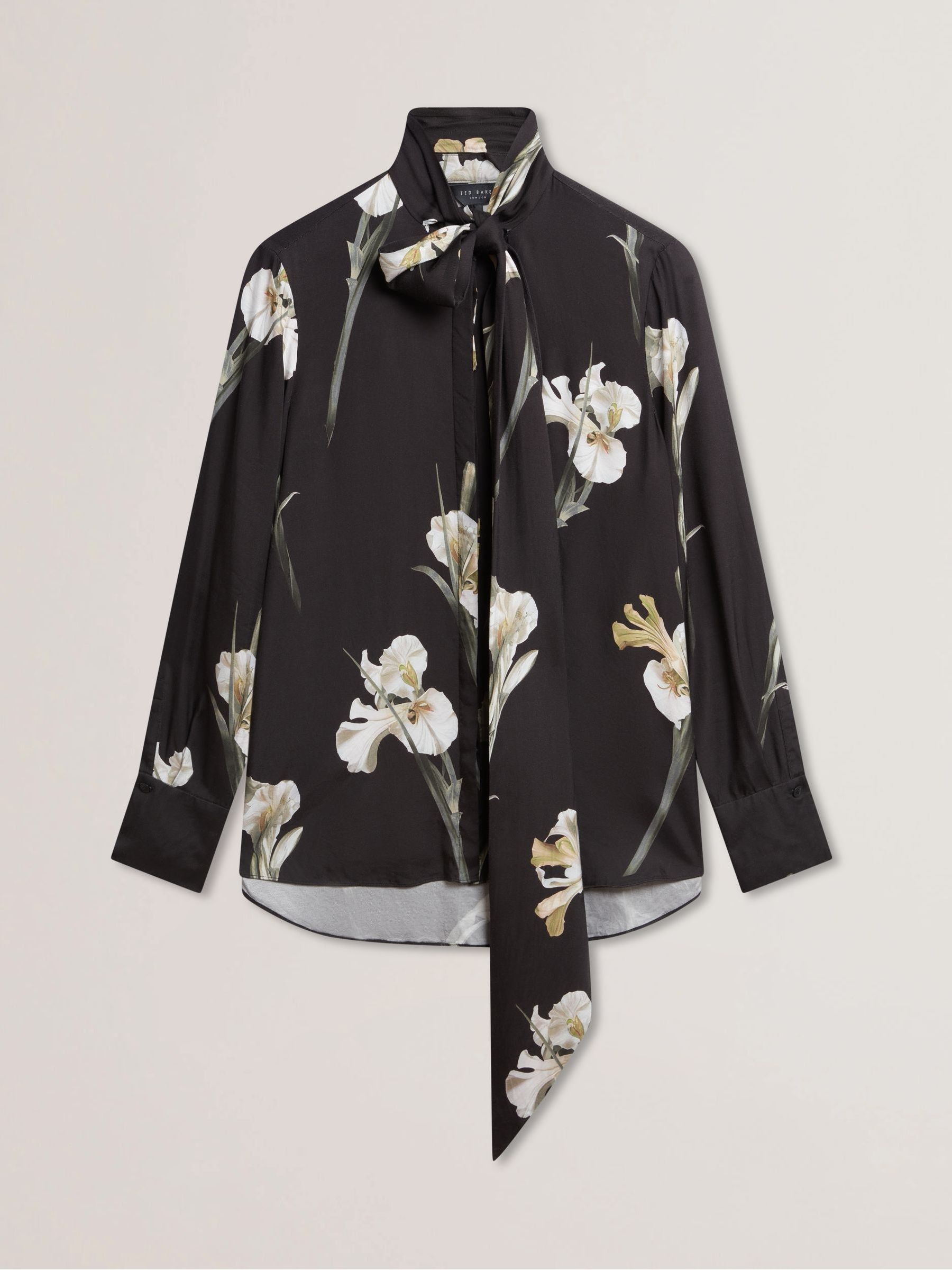 Buy Ted Baker Black Zakiier-Printed Scarf Detail Long Sleeve