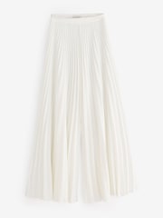 أبيض - Ted Baker Haryx-Pleated Wide Leg Crepe Trousers - صورة 8 من 8