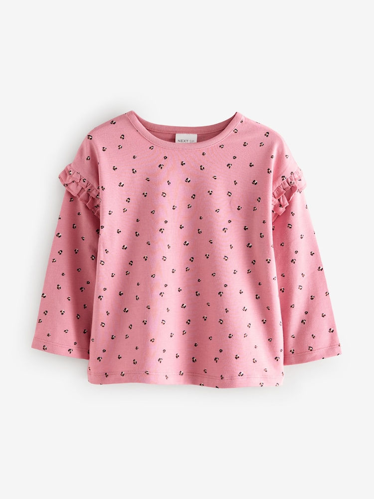 Pink Animal Print Frill T-Shirts 3 Pack - Image 4 of 4