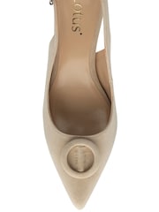 Lotus Nude Slingback Suede Court Shoes - Image 4 of 4