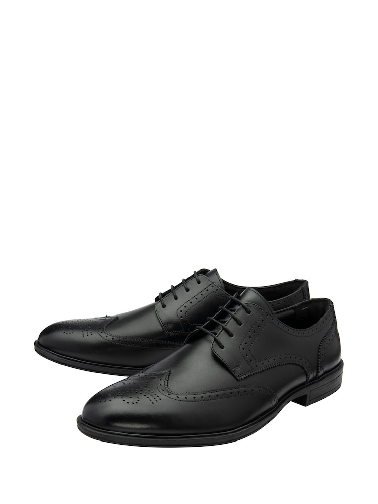 Lotus Black Brogues Lace-Up Shoes - Image 2 of 4 Lotus Black Brogues Lace-Up Shoes - Image 2 of 4