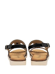 Lotus Black Low Wedges Sandals - Image 3 of 4