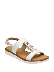 Lotus White Low Wedges Sandals - Image 1 of 4