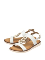 Lotus White Low Wedges Sandals - Image 2 of 4