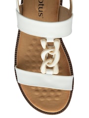 Lotus White Low Wedges Sandals - Image 4 of 4
