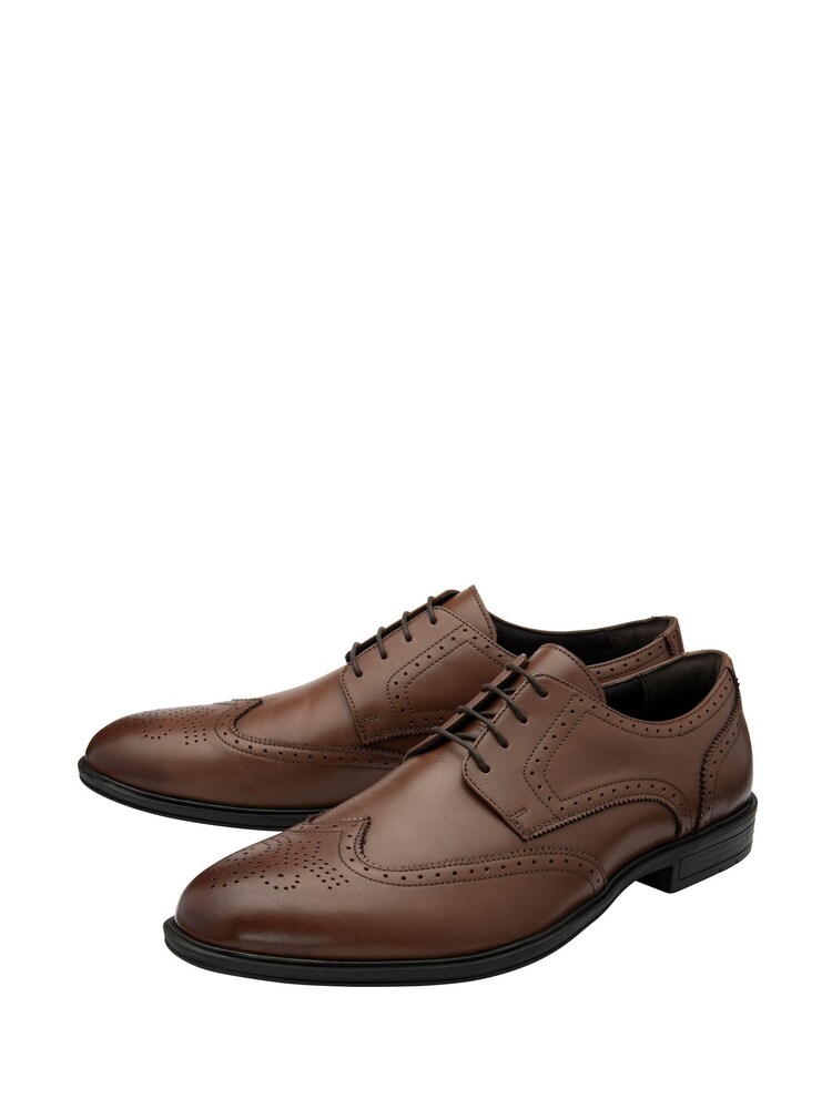 Lotus Brown Brogues Lace-Up Shoes - Image 2 of 4