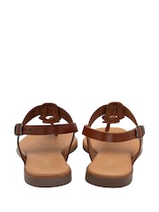 Lotus Brown Toe Thong Low Heel Sandals - Image 3 of 4