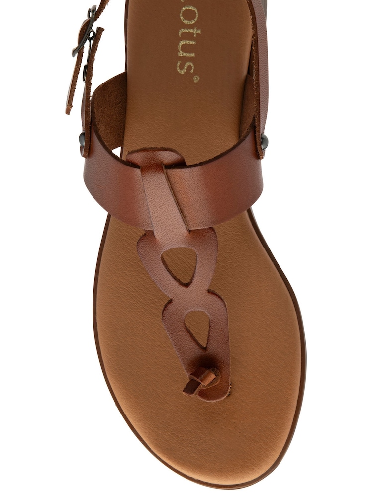 Lotus Brown Toe Thong Low Heel Sandals - Image 4 of 4 Lotus Brown Toe Thong Low Heel Sandals - Image 4 of 4