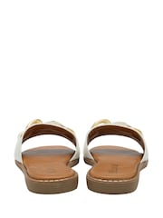 Lotus White Low Heel Mules Sandals - Image 3 of 4