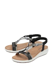Negro - Sandalias de cuña baja de Lotus - Imagen 2 de 4