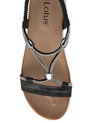 Negro - Sandalias de cuña baja de Lotus - Imagen 4 de 4