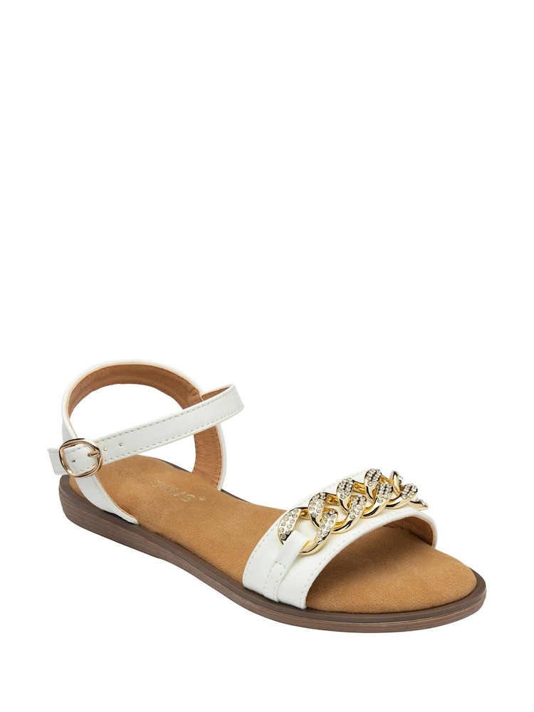 أبيض - Lotus Flat Casual Sandals - صورة 1 من 4 أبيض - Lotus Flat Casual Sandals - صورة 1 من 4