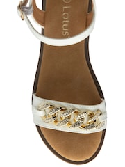 Lotus White Flat Casual Sandals - Image 4 of 4