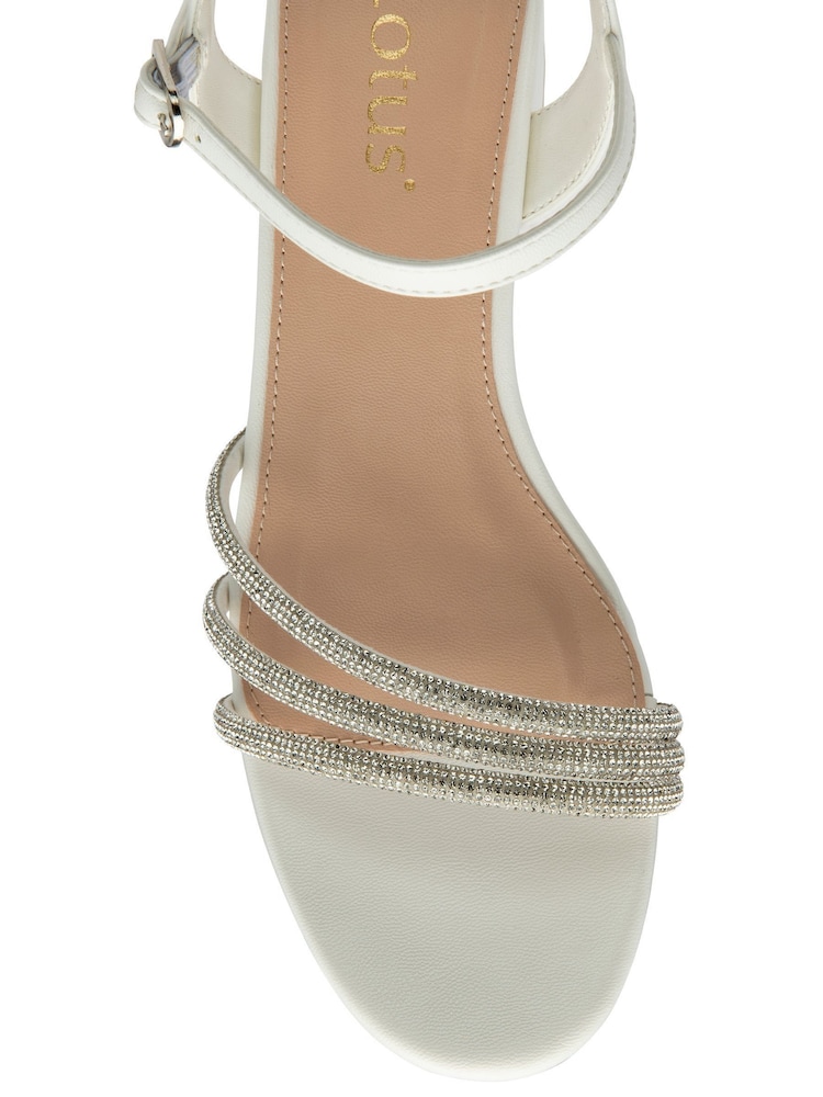 Lotus White Heeled Occasion Sandals - Image 4 of 4