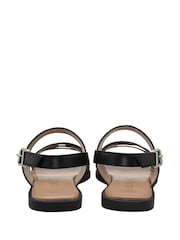 Lotus Black Low Heel Multi Strap Sandals - Image 3 of 4
