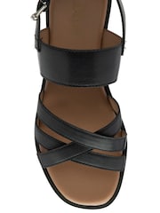 Lotus Black Low Heel Multi Strap Sandals - Image 4 of 4