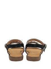 Lotus Black Flat Casual Sandals - Image 4 of 4