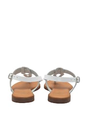 Lotus White Toe Thong Low Heel Sandals - Image 3 of 4