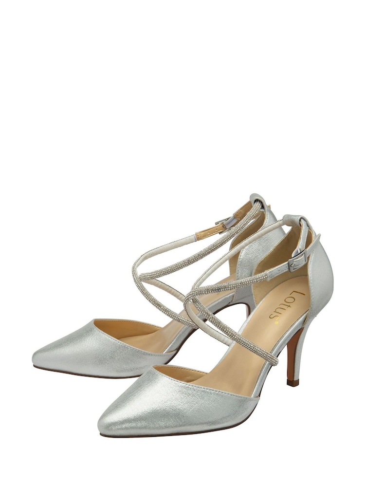 Lotus Silver Heeled Occasion Shoes - Image 2 of 4