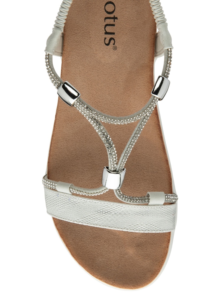 Blanco - Sandalias de cuña baja de Lotus - Imagen 4 de 4 Blanco - Sandalias de cuña baja de Lotus - Imagen 4 de 4