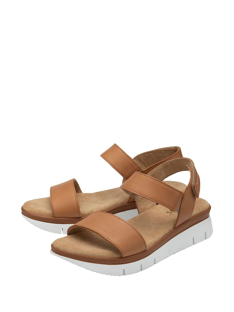Lotus Brown Casual Wedge Sandals - Image 2 of 4