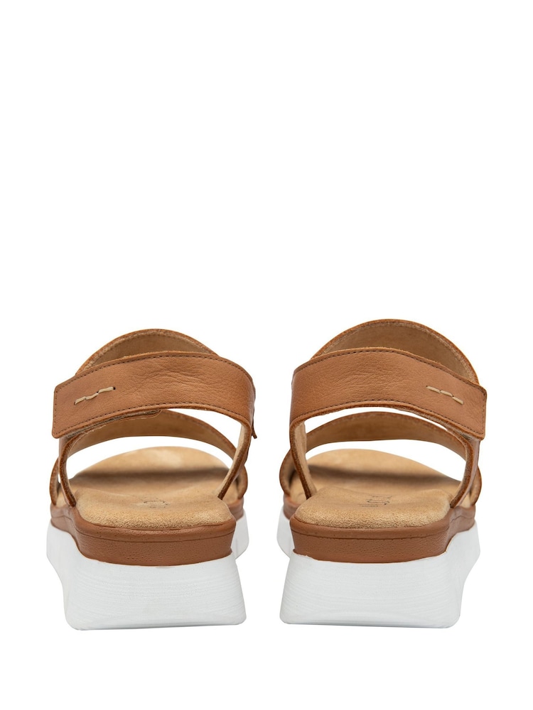 Lotus Brown Casual Wedge Sandals - Image 3 of 4