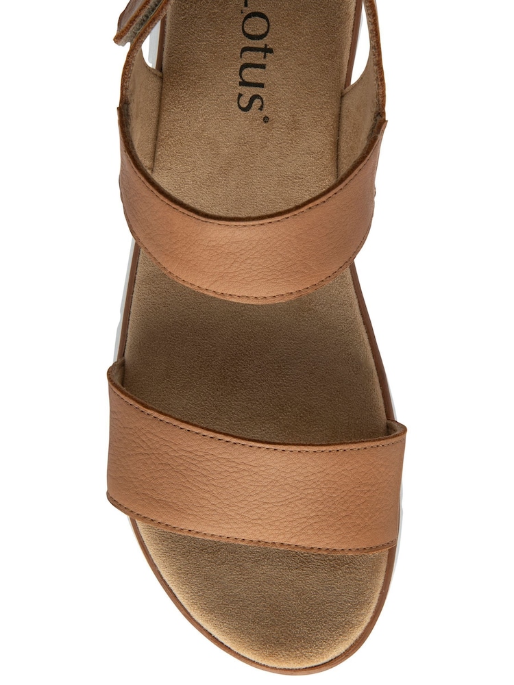 Lotus Brown Casual Wedge Sandals - Image 4 of 4