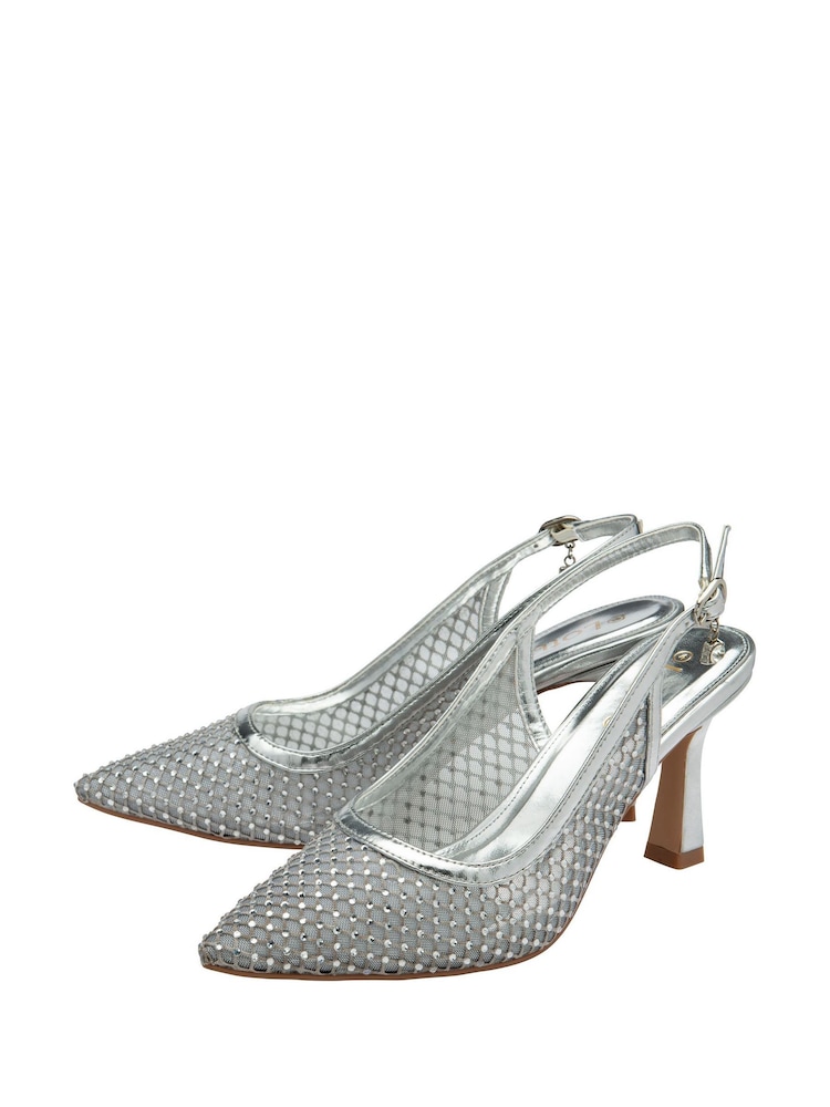 Lotus Silver Heeled Occasion Shoes - Image 2 of 4 Lotus Silver Heeled Occasion Shoes - Image 2 of 4
