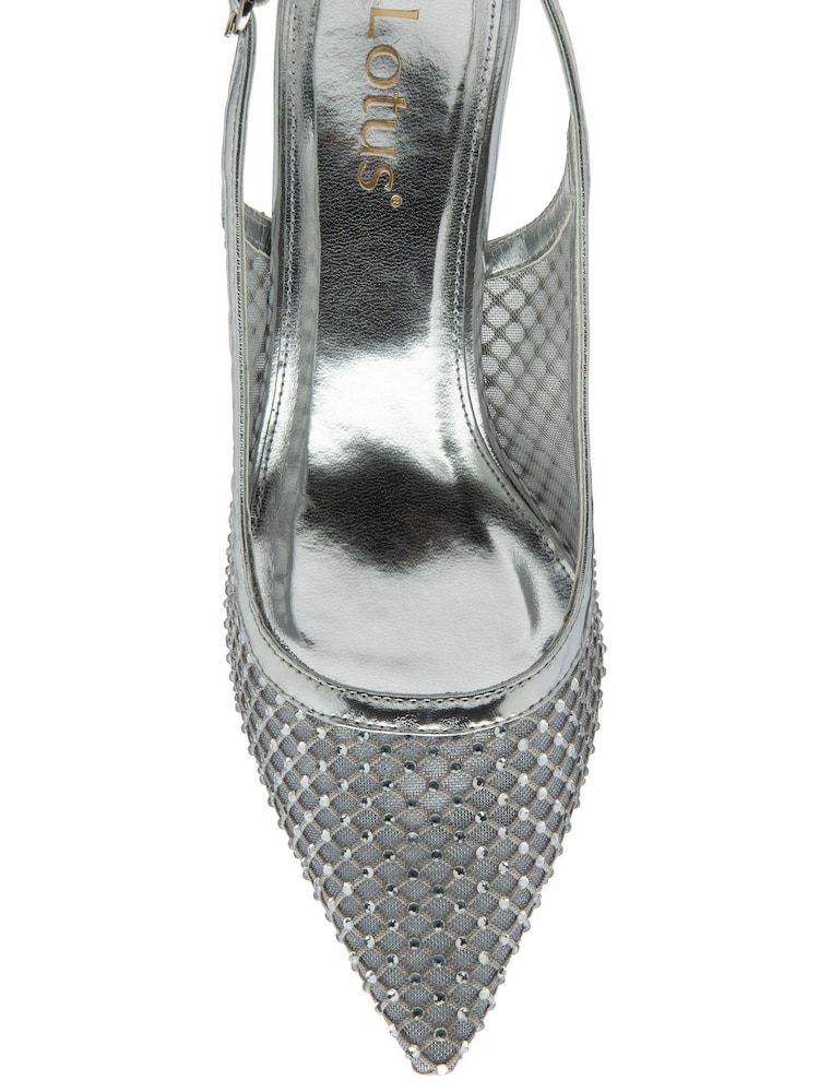 Lotus Silver Heeled Occasion Shoes - Image 4 of 4 Lotus Silver Heeled Occasion Shoes - Image 4 of 4