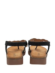 Negro - Lotus Toe Thong Wedge Sandals - Imagen 3 de 4