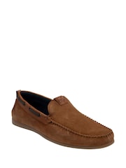 Brown - Lotus Casual Slip On Driving Shoes - Image 1 of 4