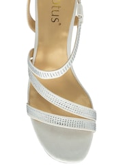 Lotus White Diamante Occasion Sandals - Image 4 of 4