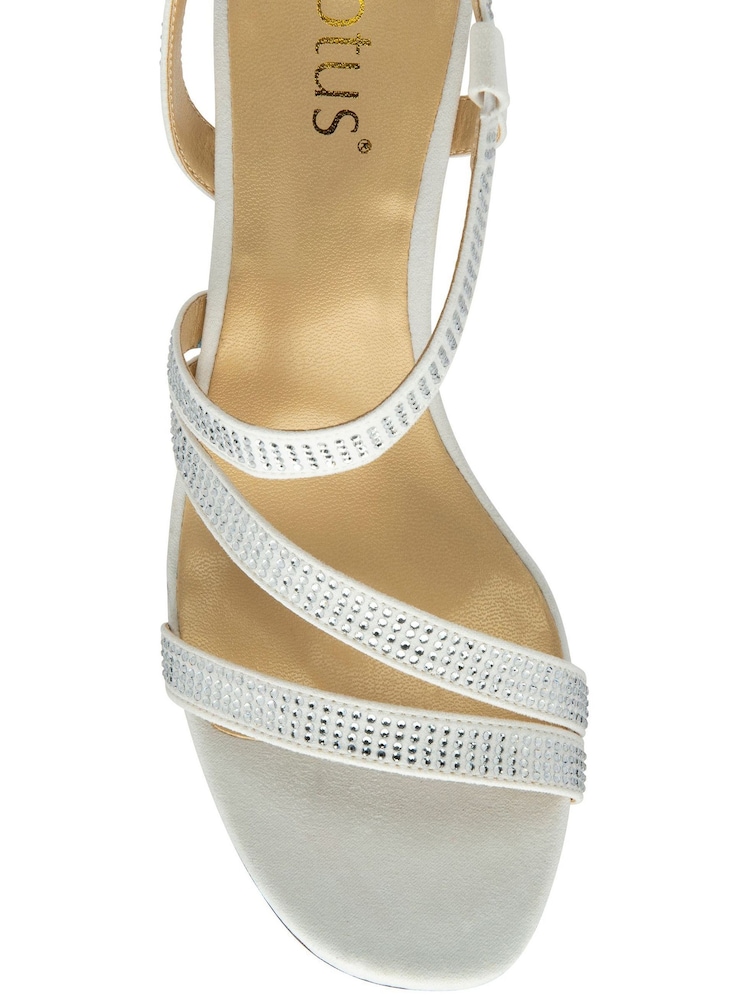 Lotus White Diamante Occasion Sandals - Image 4 of 4