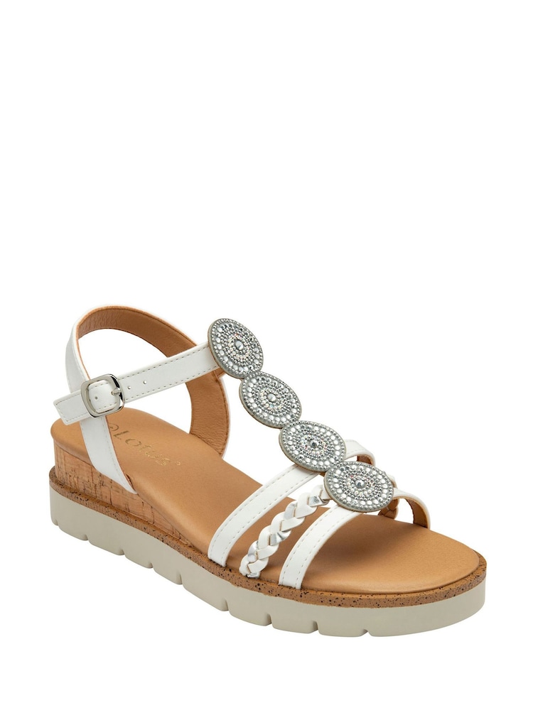 Blanco - Lotus Wedges Casual Sandals - Imagen 1 de 4 Blanco - Lotus Wedges Casual Sandals - Imagen 1 de 4