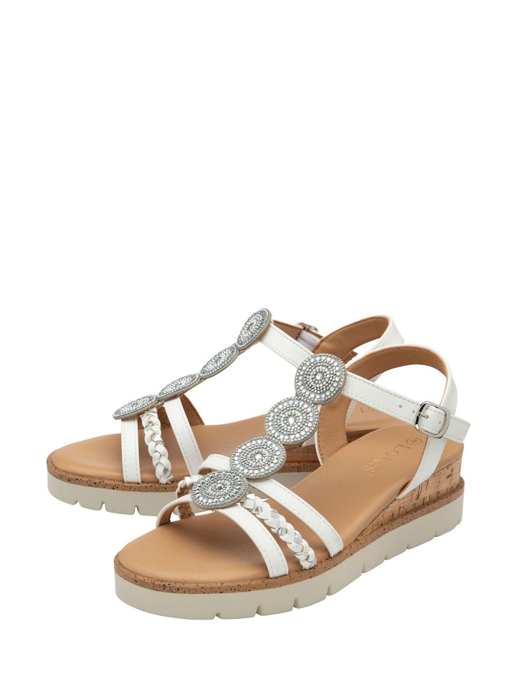 Blanco - Lotus Wedges Casual Sandals - Imagen 2 de 4