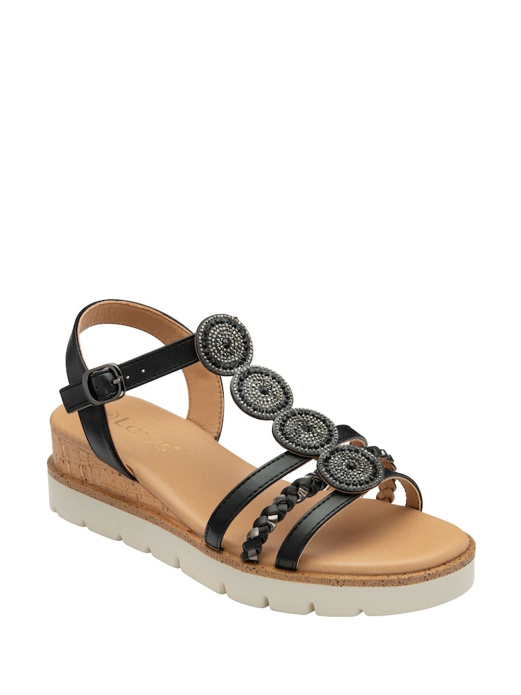 Negro - Lotus Wedges Casual Sandals - Imagen 1 de 4 Negro - Lotus Wedges Casual Sandals - Imagen 1 de 4