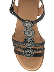 Negro - Lotus Wedges Casual Sandals - Imagen 4 de 4