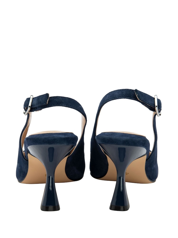 Lotus Blue Slingback Suede Court Shoes - Image 3 of 4