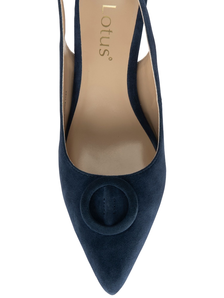 Lotus Blue Slingback Suede Court Shoes - Image 4 of 4 Lotus Blue Slingback Suede Court Shoes - Image 4 of 4